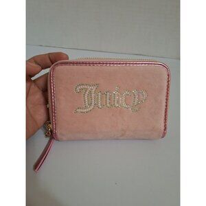 Juicy Couture String Of‎ Pearls Med Double Zip Around Wallet - Pink Diamond